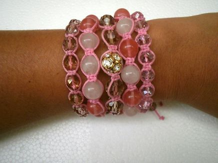 Mix de pulseira rosa